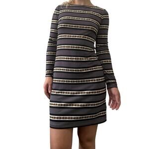 Michael Michael Kors Chain Print Long Sleeve Dress Size Small